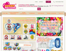 Tablet Screenshot of luckyballoons.com